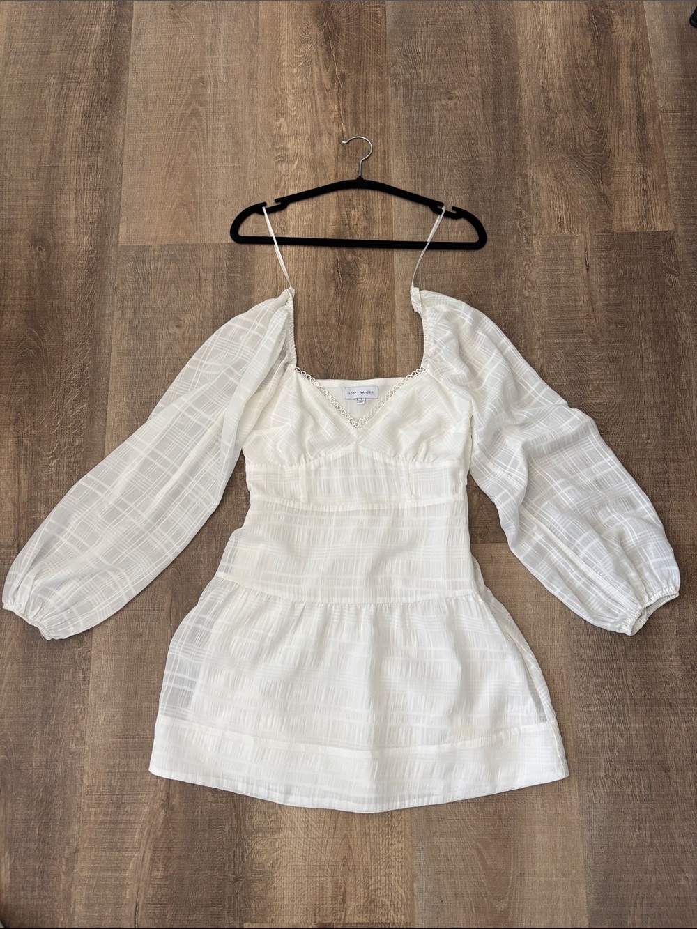 Lost and Wander Size S White Long Sleeve Dress